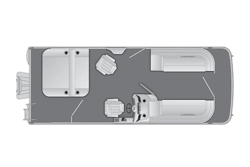 The Image of 2026 Bennington S Swingback 22 SSB boat layout, featuring spacious seating and helm. - 1