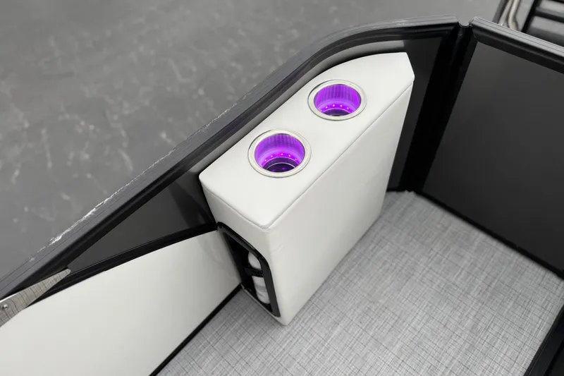 Slide: The Image of 2026 Berkshire 21CL STS interior with illuminated cup holders and modern design. - 19