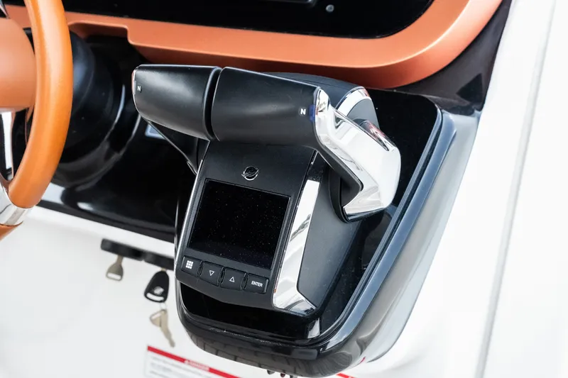 Slide: The Image of Control panel of 2025 Invictus TT430 boat with sleek design and modern features. - 36