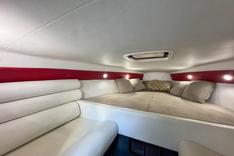 Slide: The Image of 2022 Velocity 290sc cabin interior with cozy seating and ambient lighting. - 61