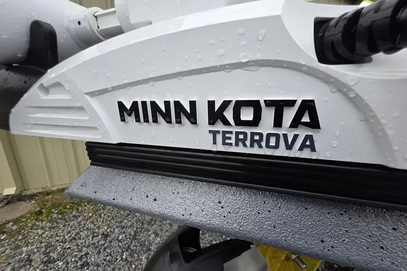 Slide: The Image of Close-up of Minn Kota Terrova motor on 2025 Xpress H22B Bay boat. - 16