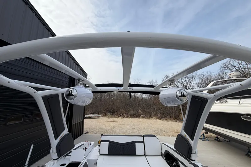 Slide: The Image of 2025 Monterey 278SS Super Sport boat with sleek interior and modern design features. - 22