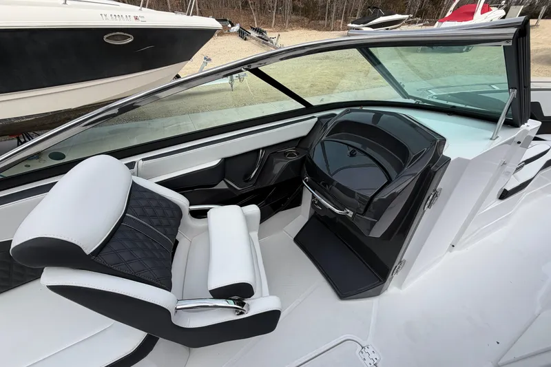 Slide: The Image of Control panel of 2025 Monterey 278SS Super Sport boat with labeled buttons. - 30