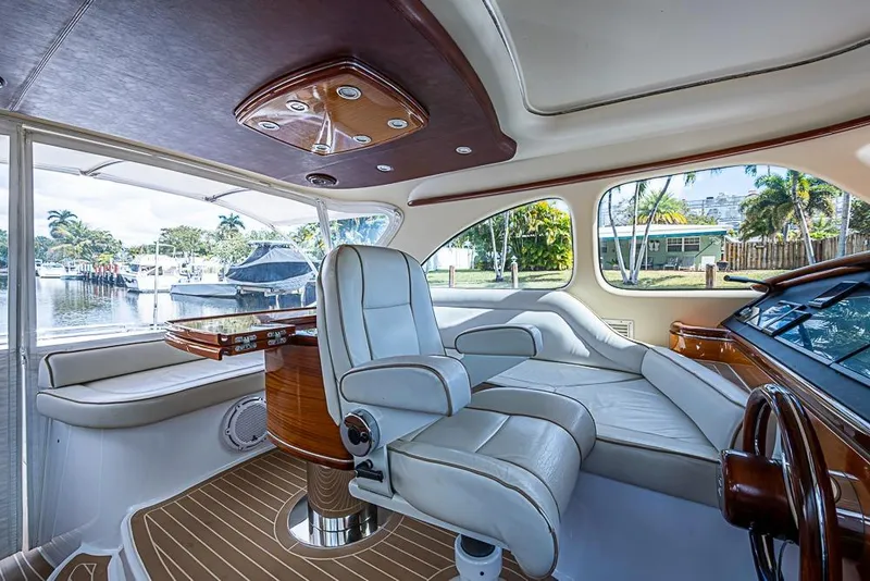 Slide: The Image of Luxurious interior of 2014 Zeelander Z44 yacht with elegant seating and wood accents. - 17