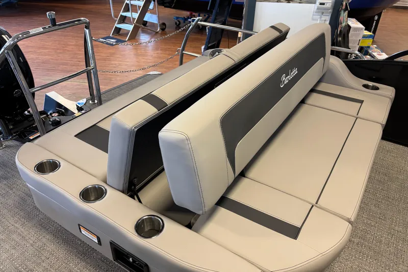 Slide: The Image of Luxury seating on 2026 Barletta ARIA 22UC pontoon boat with cup holders. - 16