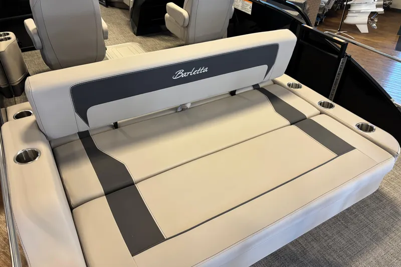 Slide: The Image of 2026 Barletta ARIA 22UC boat seating with cup holders and sleek design. - 7