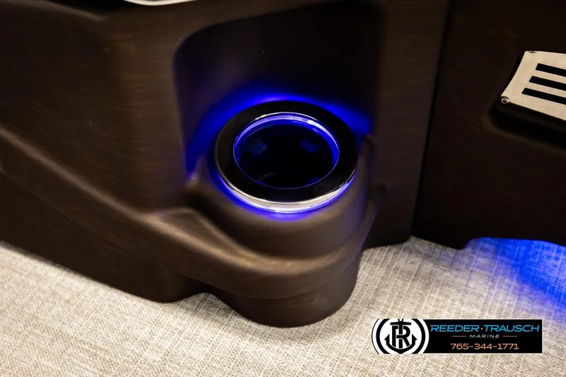 Slide: The Image of Illuminated cup holder in 2026 Avalon LSZ ENT boat interior. - 48