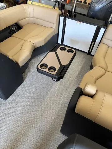 Slide: The Image of Interior of Evotti 521QL 2026 with beige seating and table. - 17