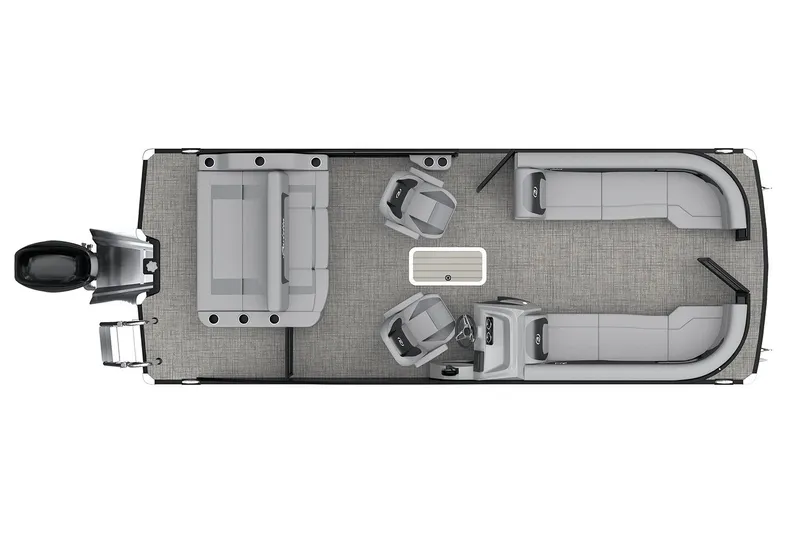 Slide: The Image of Manufacturer Provided Image: Top view of 2026 Barletta Aria 24UC pontoon boat layout with seating and helm. - 4