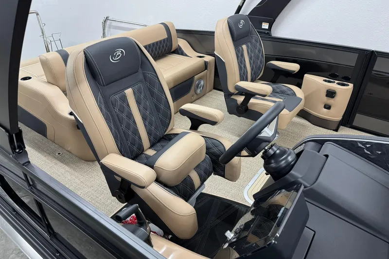 Slide: The Image of Luxurious interior of 2026 Barletta Lusso 23UCA pontoon boat with plush seating. - 13