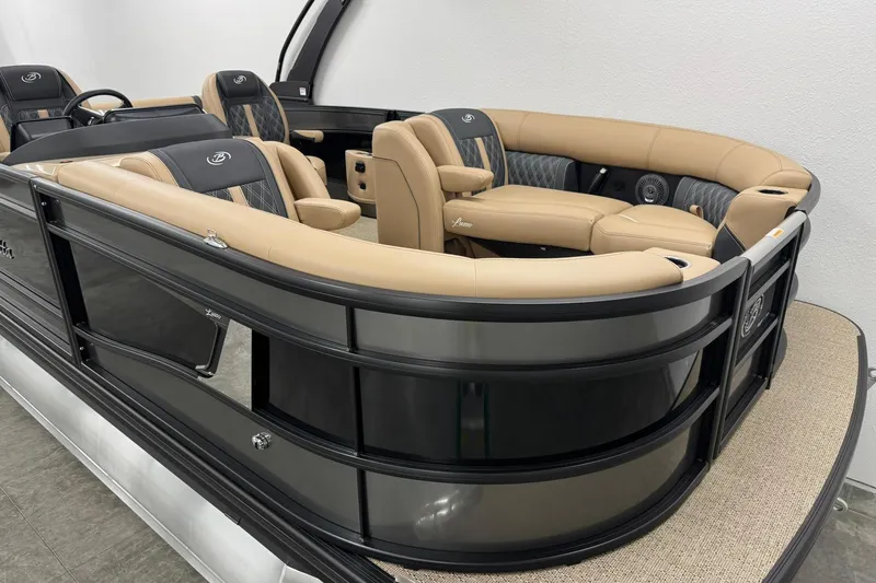 Slide: The Image of 2026 Barletta Lusso 23UCA pontoon boat with luxurious seating and sleek design. - 26