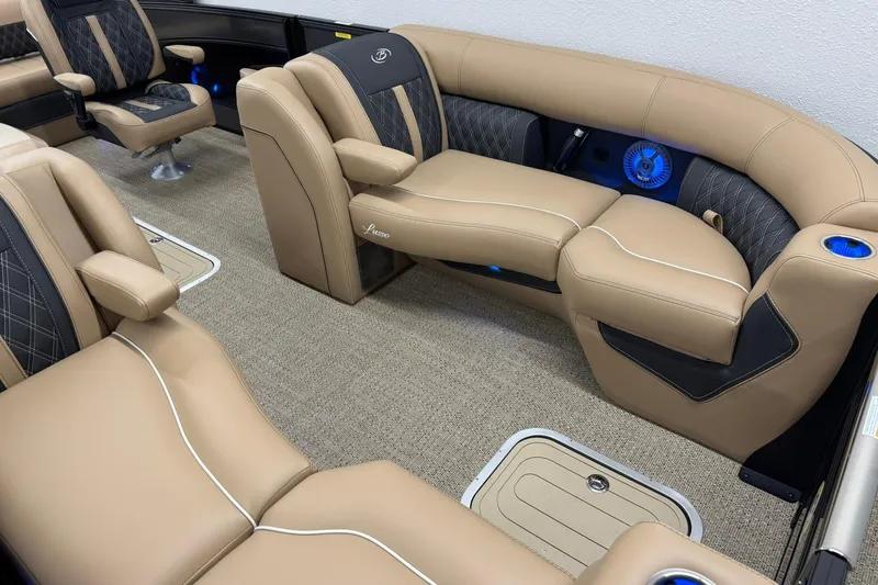 Slide: The Image of Luxurious interior of 2026 Barletta Lusso 23UCA pontoon boat with plush seating. - 27