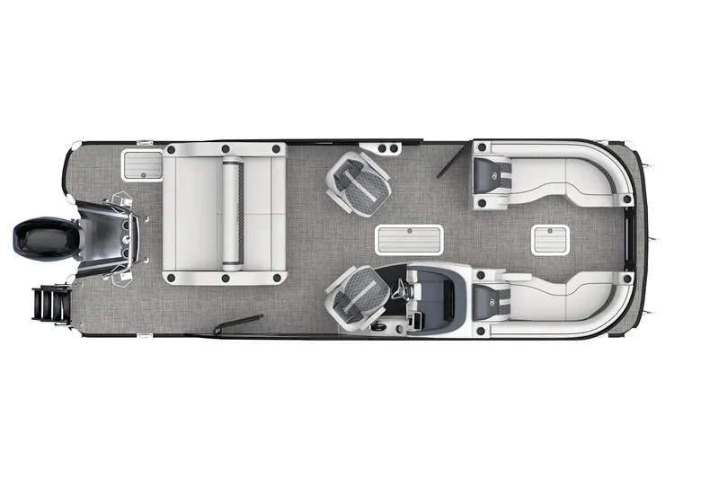 Slide: The Image of Manufacturer Provided Image: 2026 Barletta Lusso 23UCA pontoon boat, top view layout with seating and helm. - 4
