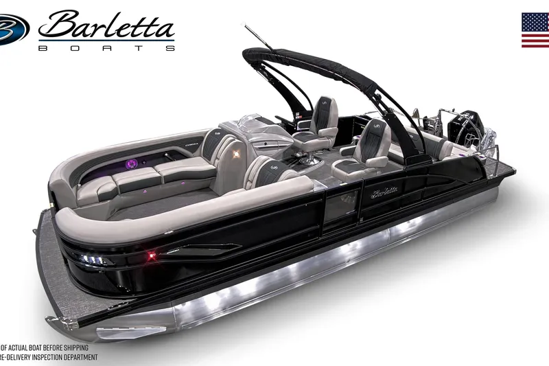 The Image of 2026 Barletta CORSA 25UC luxury pontoon boat with sleek design and comfortable seating. - 0