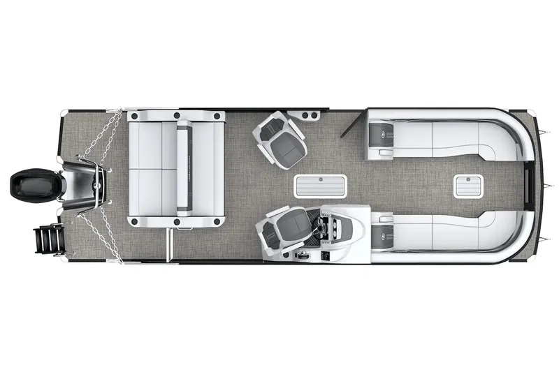 Slide: The Image of Manufacturer Provided Image: 2026 Barletta CORSA 25UC pontoon boat interior layout, featuring seating and helm. - 4