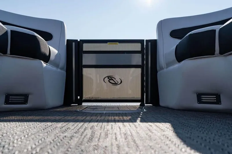 Slide: The Image of Manufacturer Provided Image: 2026 Barletta CORSA 25UC boat interior with sleek seating and stylish flooring. - 6