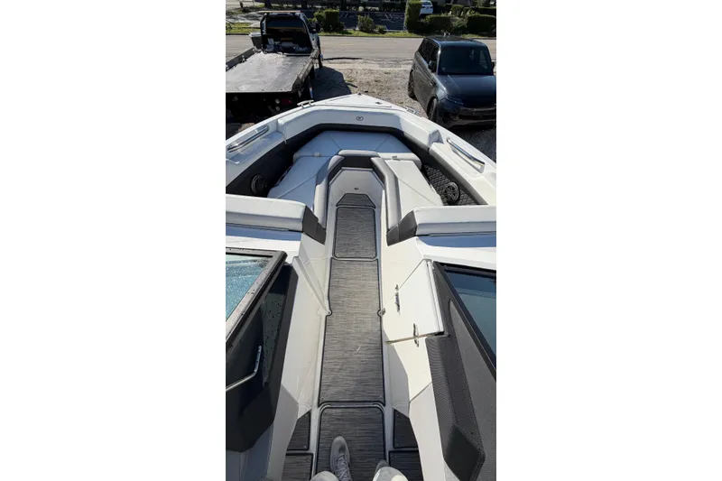 Slide: The Image of 2022 Cobalt R4 boat interior with sleek seating and modern design. - 3