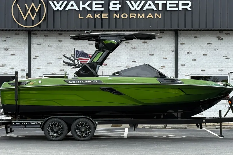 The Image of 2026 Centurion Ri245 boat in vibrant green at Wake & Water, Lake Norman. - 0