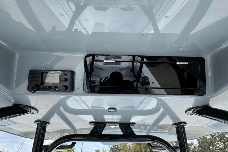 Slide: The Image of 2026 Yellowfin 34 Offshore boat console with Garmin navigation system. - 40