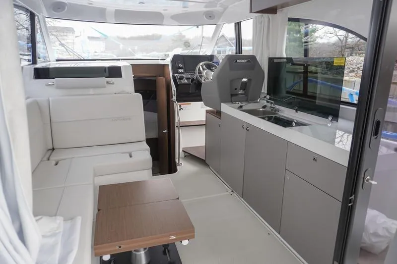 Slide: The Image of Modern kitchen drawer in 2026 Beneteau Antares 11 Fly yacht interior. - 13