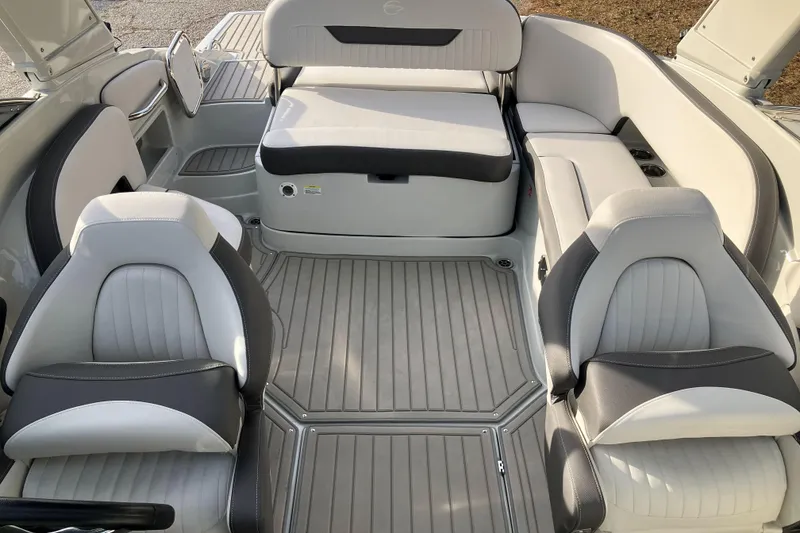 Slide: The Image of 2026 Crownline 220 SS boat interior with stylish seating and modern design. - 11