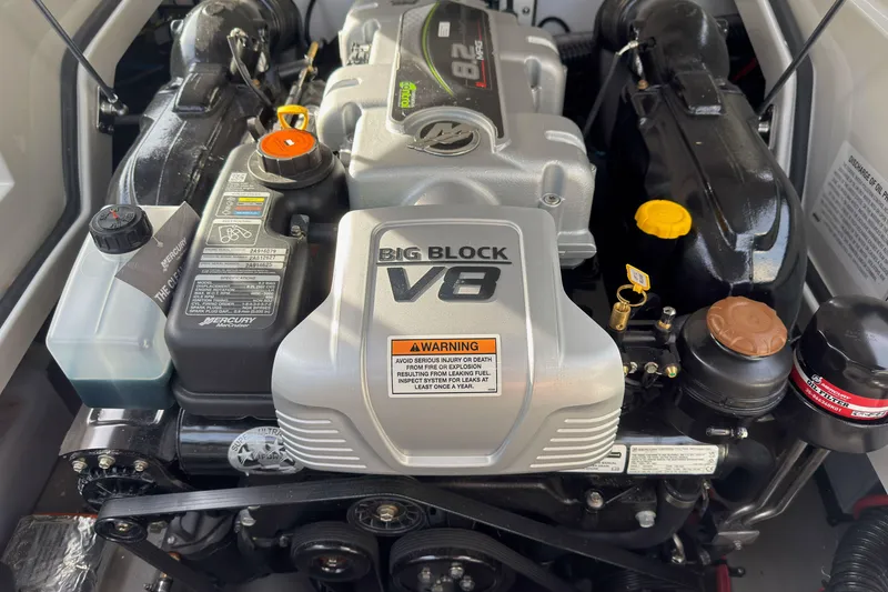 Slide: The Image of 2026 Crownline 220 SS engine, featuring a powerful Big Block V8 motor. - 12