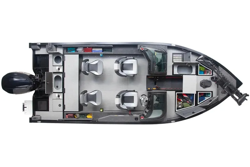 Slide: The Image of Manufacturer Provided Image: Top view of 2026 G3 Angler V21 F fishing boat interior layout. - 2