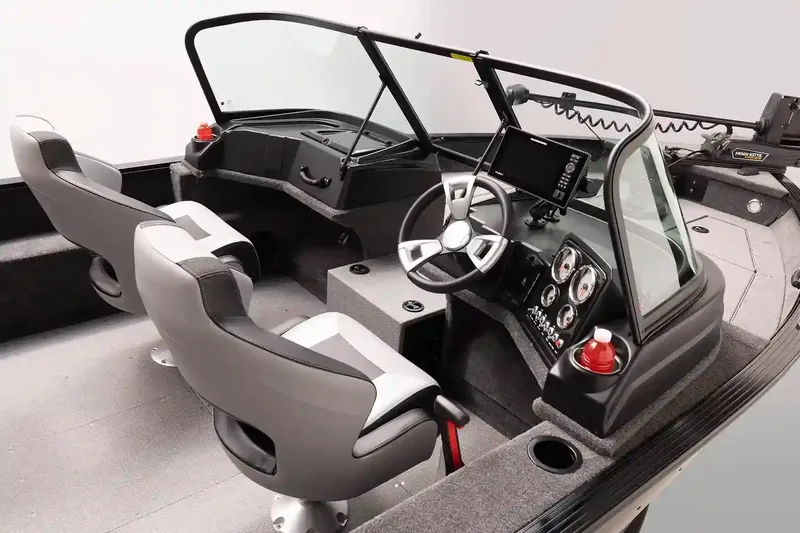 Slide: The Image of Manufacturer Provided Image: 2026 G3 Angler V21 F boat interior with modern dashboard and seating. - 4
