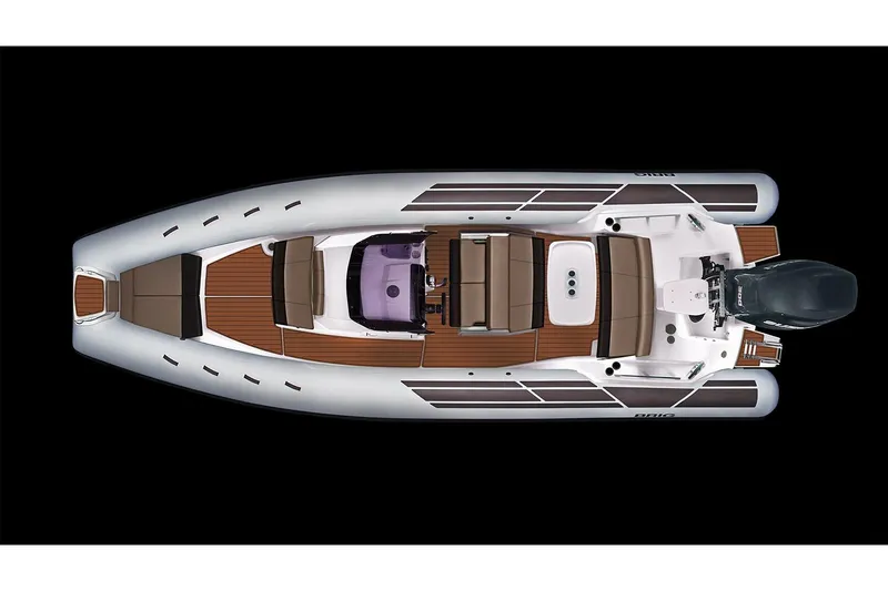 Slide: The Image of Manufacturer Provided Image: Aerial view of Brig Eagle 8 boat, 2026 model. - 11