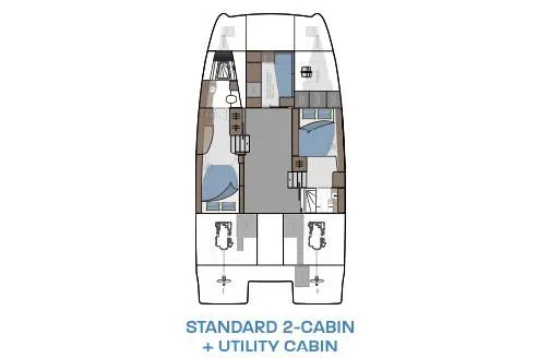 Slide: The Image of Manufacturer Provided Image: Floor plan of 2026 Aquila 42 Yacht, featuring standard 2-cabin and utility cabin layout. - 13