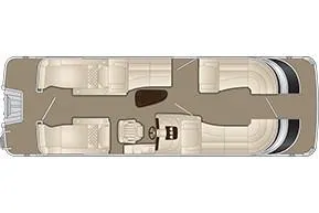 Slide: The Image of Layout of the 2018 Bennington 25 QCW pontoon boat. - 42
