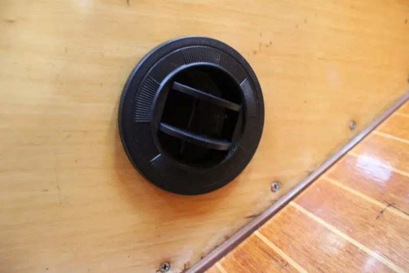 Slide: The Image of Vent on 1973 Nautor Swan 44 yacht interior wooden panel. - 61