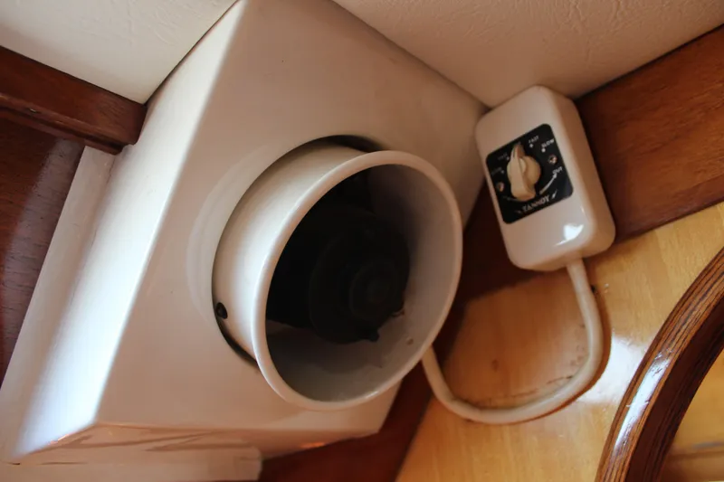 Slide: The Image of Vintage Nautor Swan 44 yacht interior fan and control knob, 1973 model. - 65