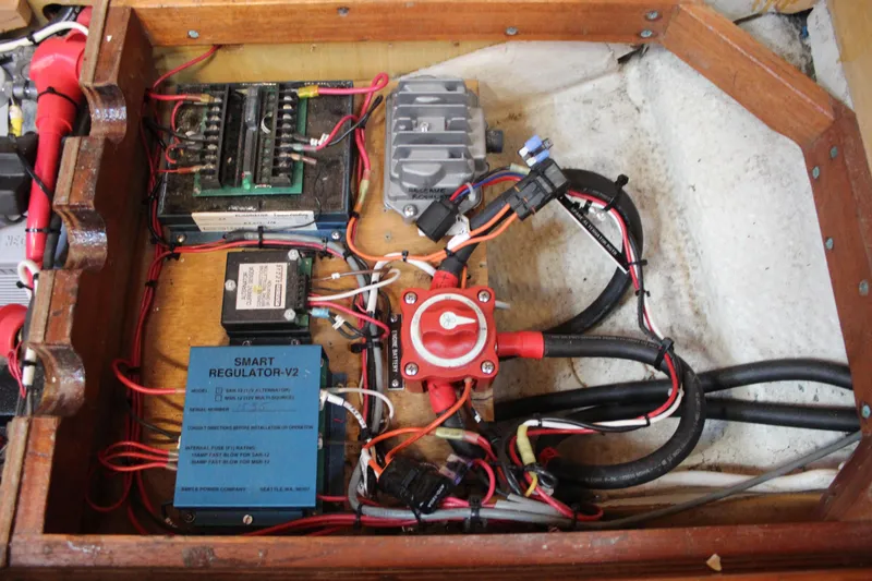 Slide: The Image of Electrical system components in a 1973 Nautor Swan 44 yacht. - 88
