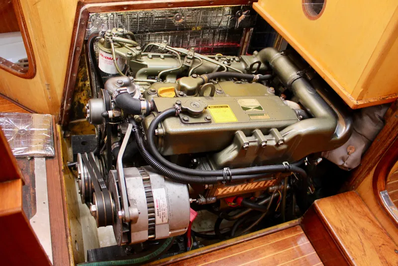 Slide: The Image of Engine compartment of a 1973 Nautor Swan 44 sailboat with Yanmar engine. - 93