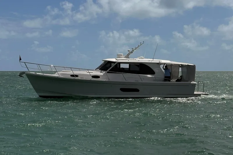 The Image of 2024 Grand Banks 44 Eastbay yacht on open sea. - 1