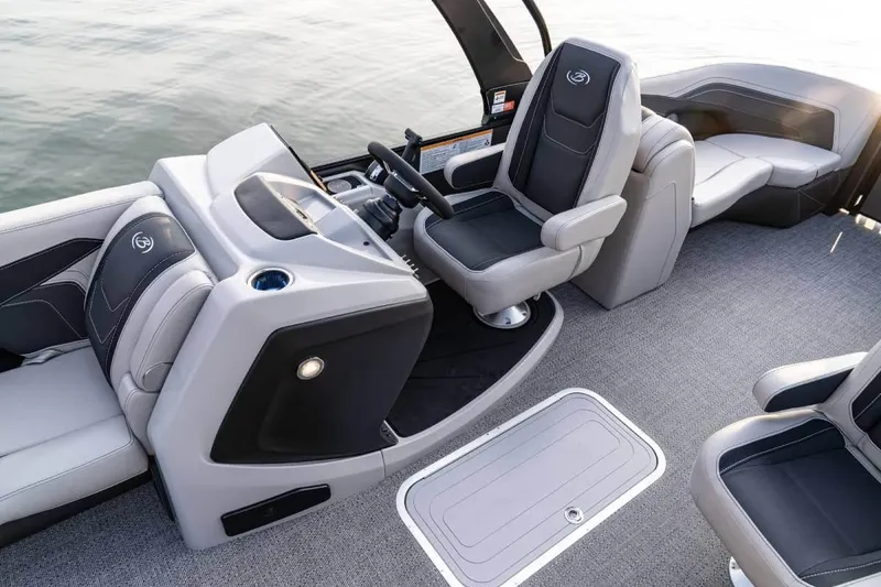 Slide: The Image of Manufacturer Provided Image: 2026 Barletta Cabrio 22QC boat interior with modern seating and sleek design. - 6