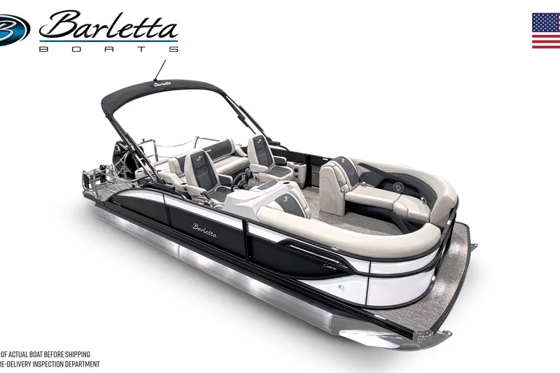 Slide: The Image of 2026 Barletta Cabrio 22UC pontoon boat with sleek design and comfortable seating. - 3