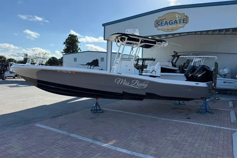 Slide: The Image of 2022 Caymas 28 HB Twin boat on display at Seagate Marine Sales. - 2