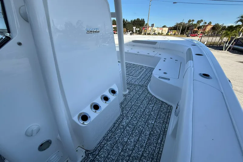 Slide: The Image of 2022 Caymas 28 HB Twin boat interior with sleek design and modern features. - 26