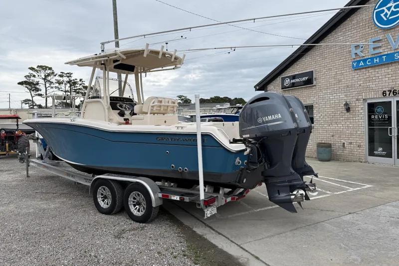 Slide: The Image of 2015 Grady-White Fisherman 257 boat on trailer, parked outside Revis Yacht Sales. - 5