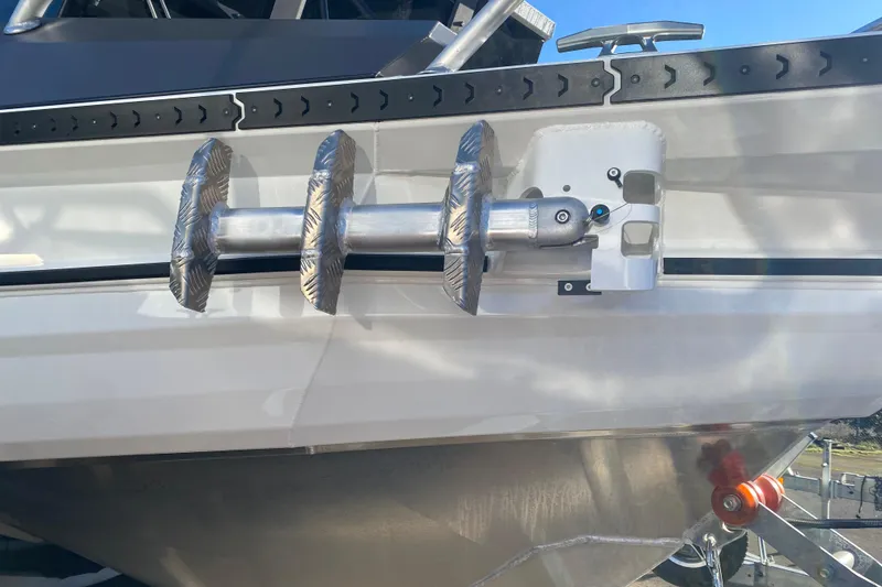 Slide: The Image of 2026 Stabicraft 2350 ULTRACAB WT SPORTFISH boat detail, featuring robust metal fittings. - 2