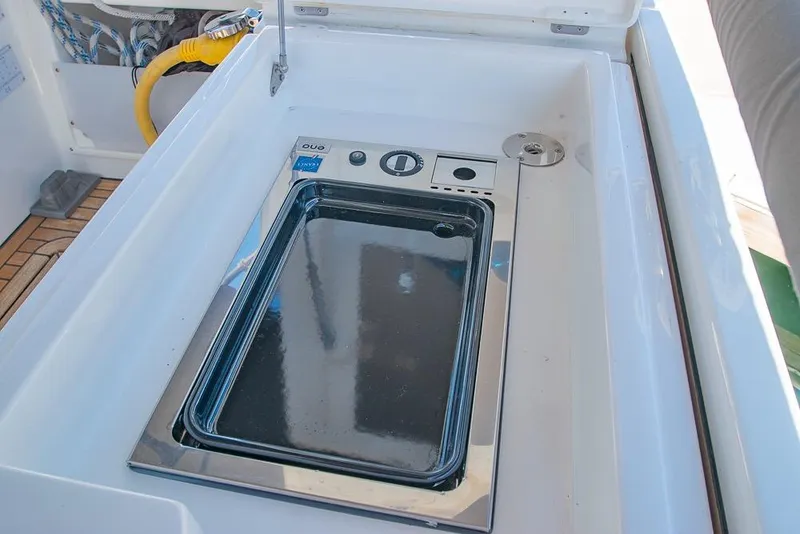 Slide: The Image of Built-in grill on Bavaria C45 yacht, 2021 model, with sleek design and modern features. - 73