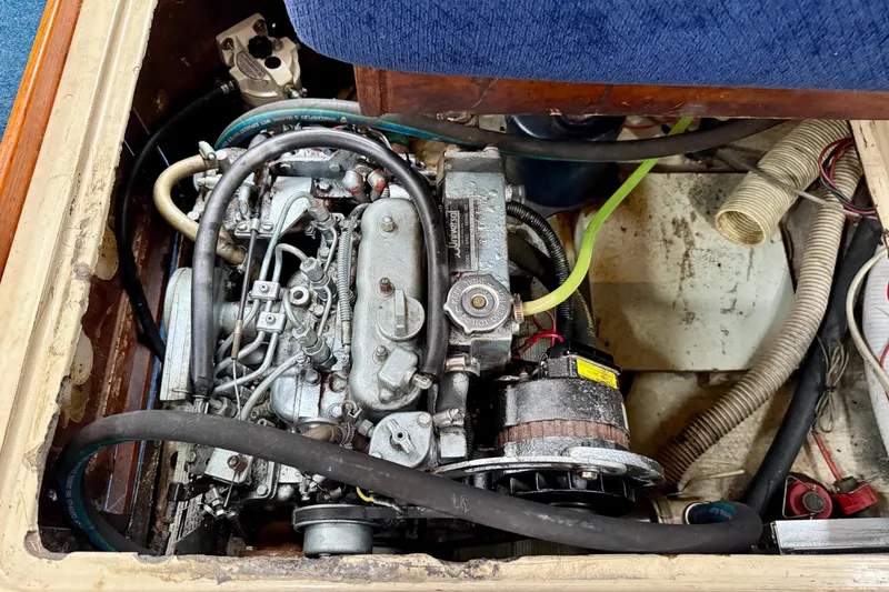 Slide: The Image of Engine compartment of a 1982 Catalina 30 sailboat. - 33