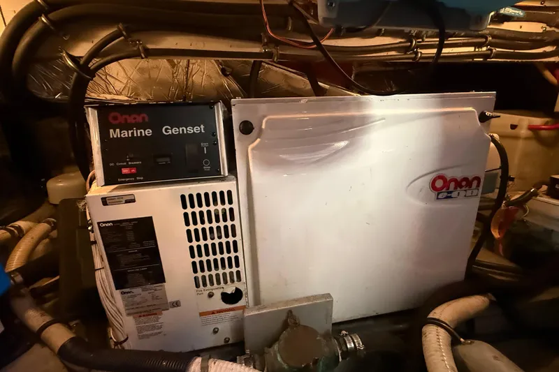 Slide: The Image of Onan Marine Genset in 2005 Meridian 368 Motoryacht engine room. - 33