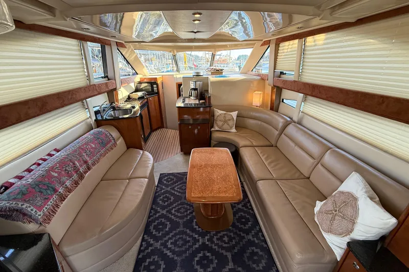 Slide: The Image of Luxurious interior of a 2007 Meridian 341 Sedan yacht with leather seating and modern amenities. - 3