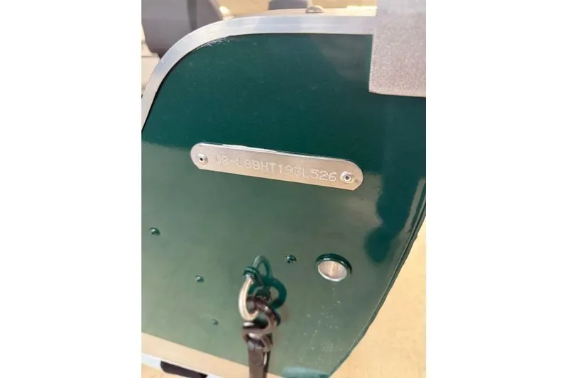 Slide: The Image of 2026 Lund 1600 Fury SS boat with visible identification plate. - 16