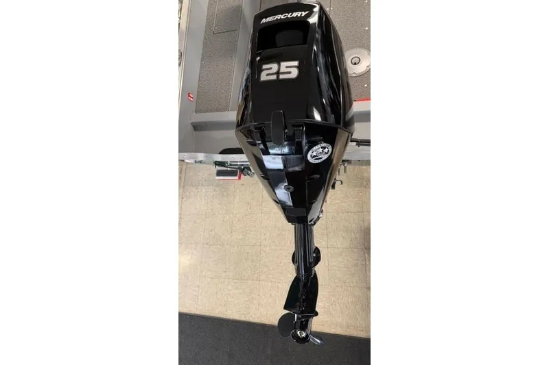 Slide: The Image of 2026 Lund 1600 Fury SS with Mercury 25 outboard motor, top view. - 4