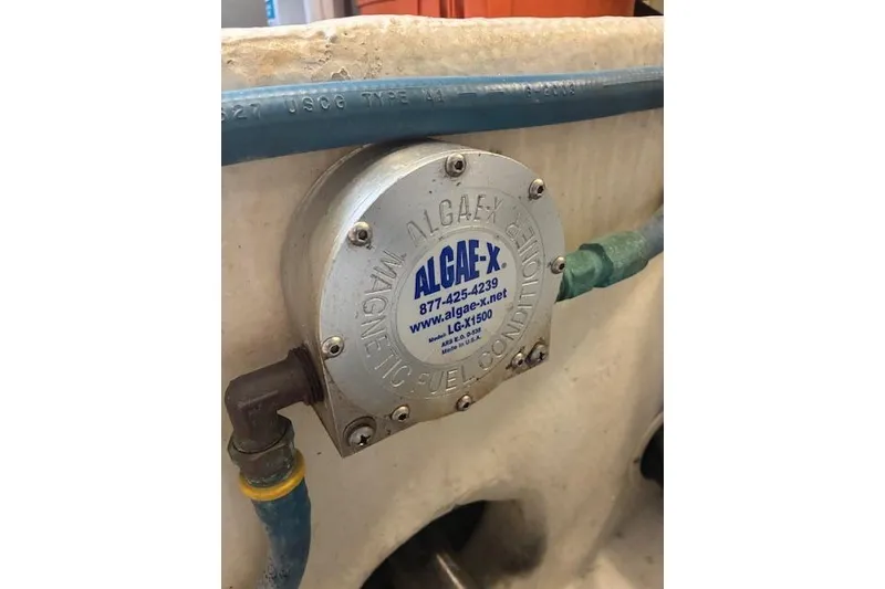 Slide: The Image of Staircase on 2004 Silverton 48 Convertible yacht with stainless steel railing. - 22