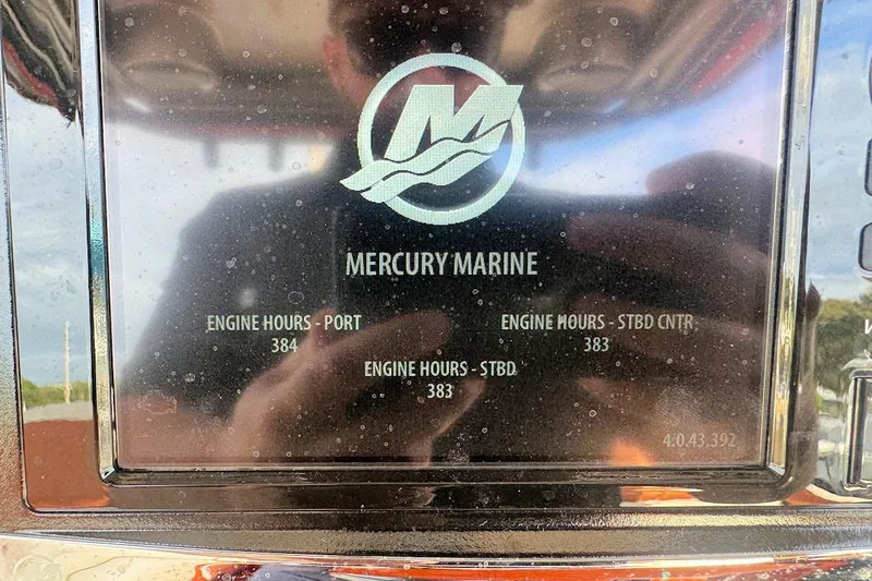 Slide: The Image of Display screen showing engine hours for a 2016 Nor-Tech 340 Sport Center Console. - 28